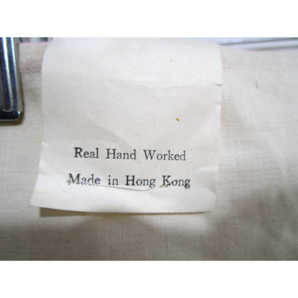 VTG George B Tan Hand Embroidered Playing Card Table Cloth Cover 33" x 33" - Picture 13 of 14